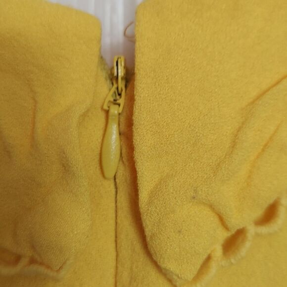 AFRM Palms Revolve Yellow Flutter Sleeve Off Shoulder Mini Dress Sz M - Picture 8 of 11